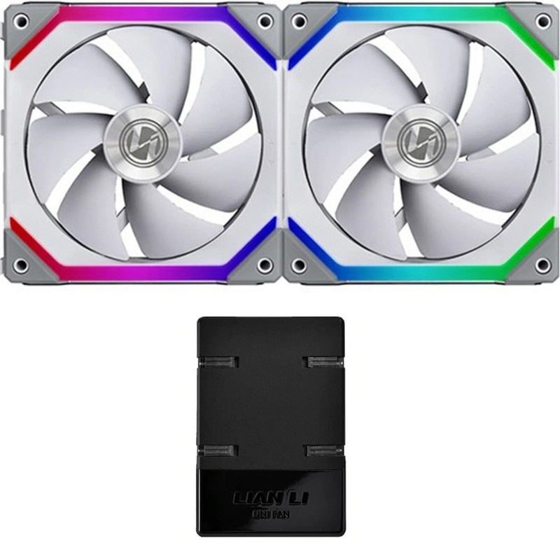 Lian Li Uni Fan SL140 RGB 2x140mm Fans - White - مروحة تبريد